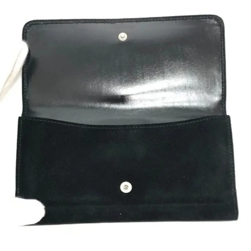 GUCCI Old Gucci Interlocking G Long Wallet Flap Long Wallet Suede/Enamel Black - Picture 8 of 15